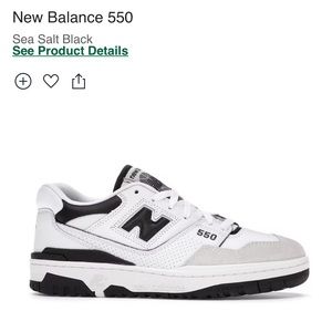 New Balance 550 sea salt black 7.5M